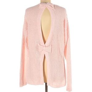 Bethany Mota baby Pink Bow Chunky Knit Sweater medium pullover